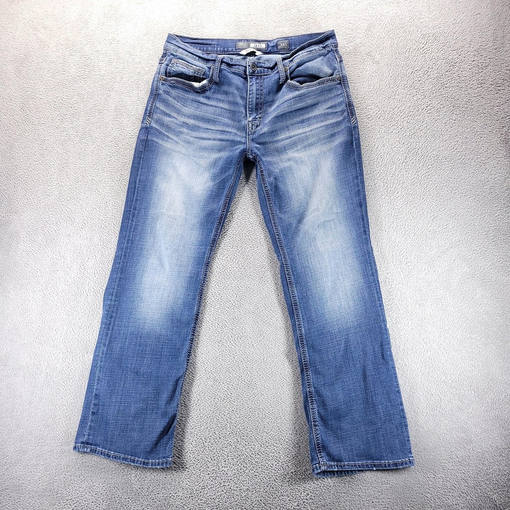 BKE Jake Jeans Mens 34x28 Blue Bootcut Medium Wash Faded Stretch Denim Comfort